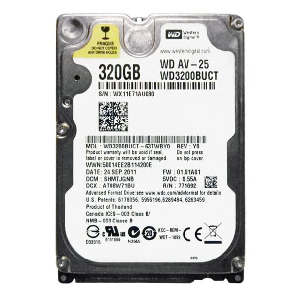 هارد دیسک لپ تاپ WD مدل WD3200BUCT ظرفیت 320 گیگابایت