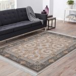 فرش ماشینی مه ترنج طرح مهراز زمینه نقره ای
