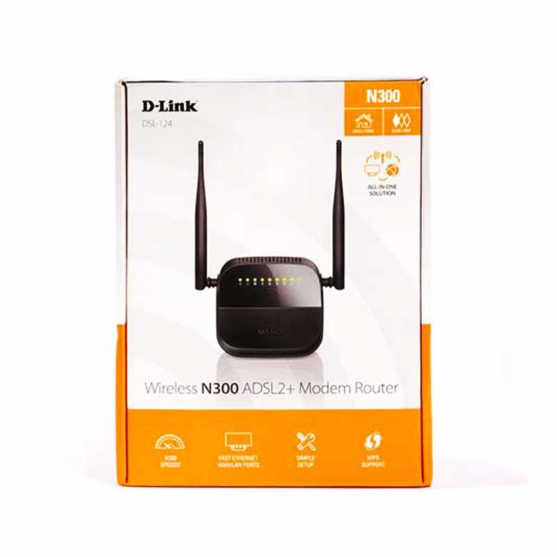 مودم روتر ADSL2 Plus بی سیم N300 دی لینک مدل DSL-124