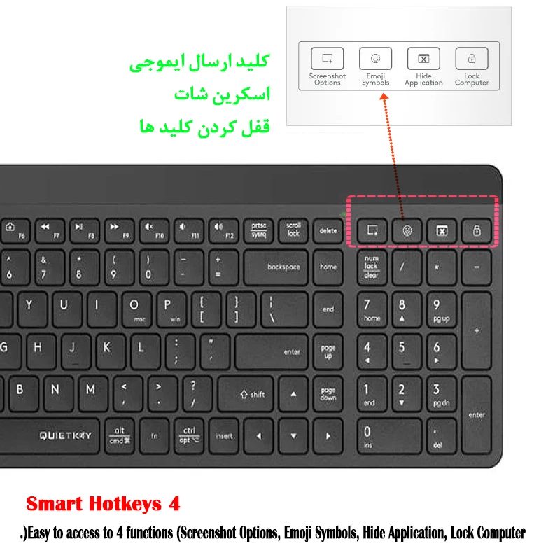 کیبورد و ماوس بی سیم ای فورتک مدل A4Tech FG 2400 AIR2