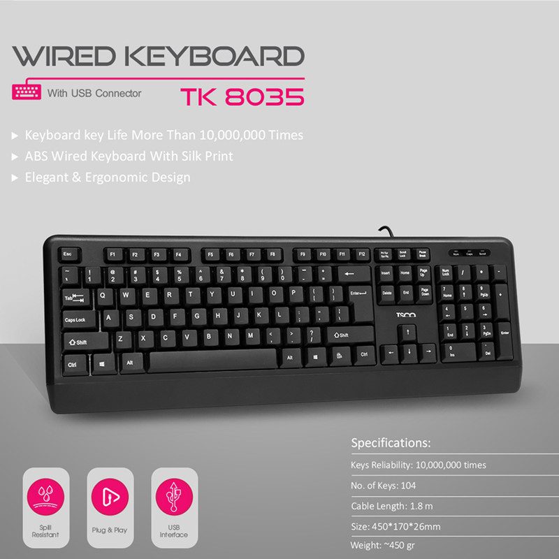 کیبورد تسکو مدل Tsco TK 8035