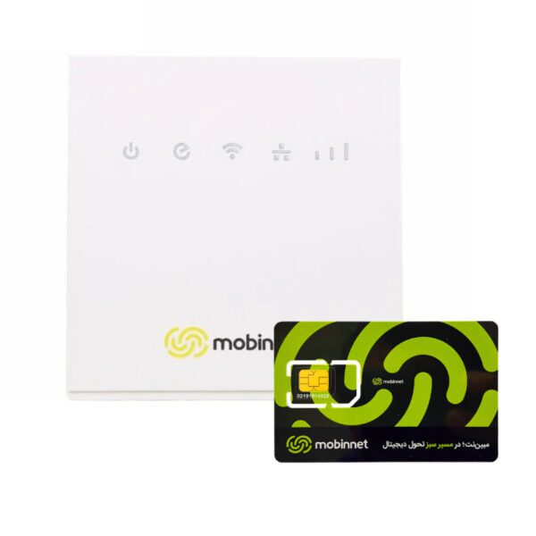 مودم 4G/FD-LTE مبین نت مدل MN-2000 به همراه سیم کارت 360 درجه مبین نت همراه با بسته 300 گیگ یکساله
