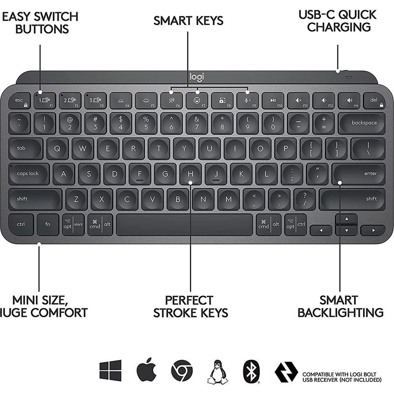 کیبورد بی سیم لاجیتک مدل Logitech MXKEYS MINI