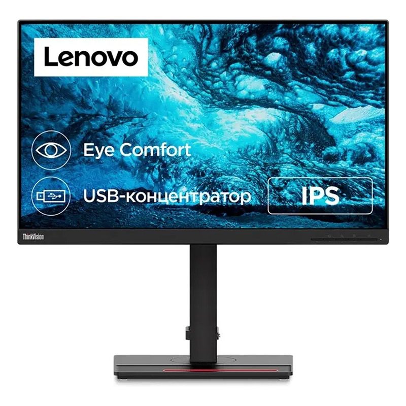 مانیتور 24 اینچی لنوو مدل Lenovo 24 T24i-20، رزولوشن Full HD و نور پس‌زمینه LED، دارای 1 عدد پورت DVI، با نسبت تصویر 16:9 – monitor
