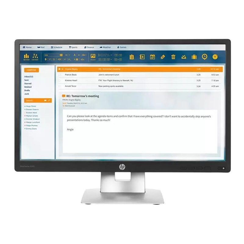 مانیتور 24 اینچی اچ‌پی مدل HP 24 E240، رزولوشن Full HD و نور پس‌زمینه LED، با نسبت تصویر 16:9 – monitor
