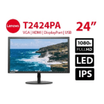 مانیتور 24 اینچی لنوو مدل Lenovo 24 T2424PA، رزولوشن Full HD و نور پس‌زمینه LED، دارای 1 عدد پورت VGA، با نسبت تصویر 16:9 – monitor