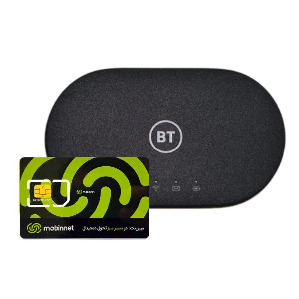 مودم 4.5G قابل حمل آلکاتل مدل BT71 به همراه سیم کارت 360 درجه مبین نت همراه با بسته 300 گیگ یکساله