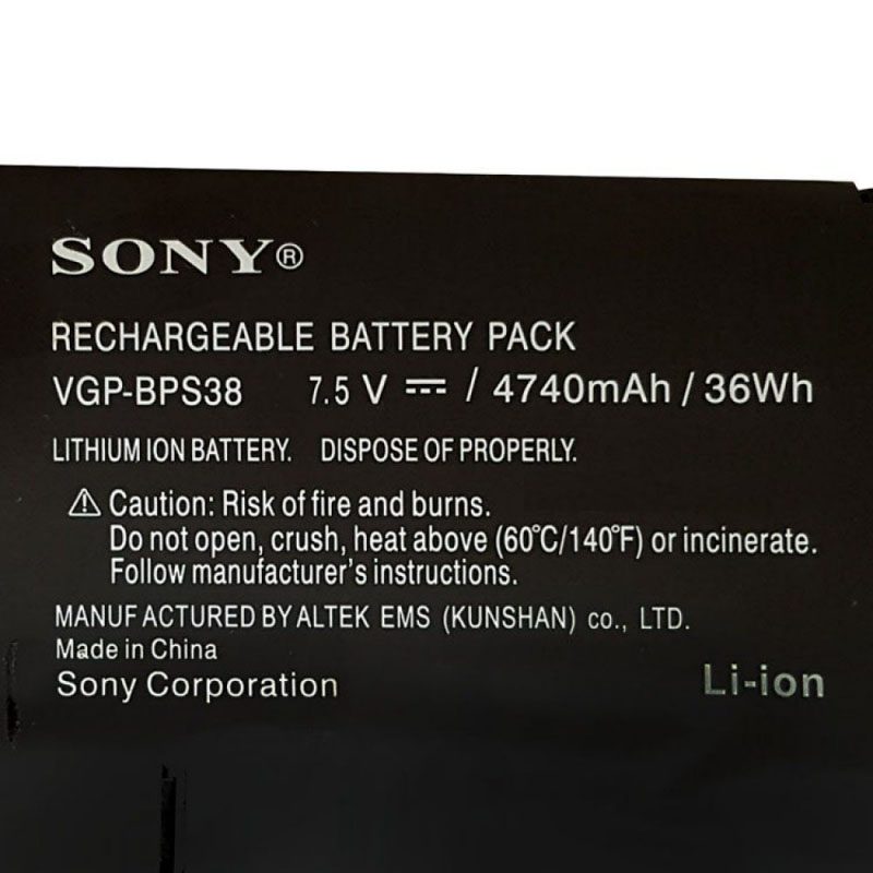 باتری لپ تاپ سونی BPS38 مشکی-داخلی