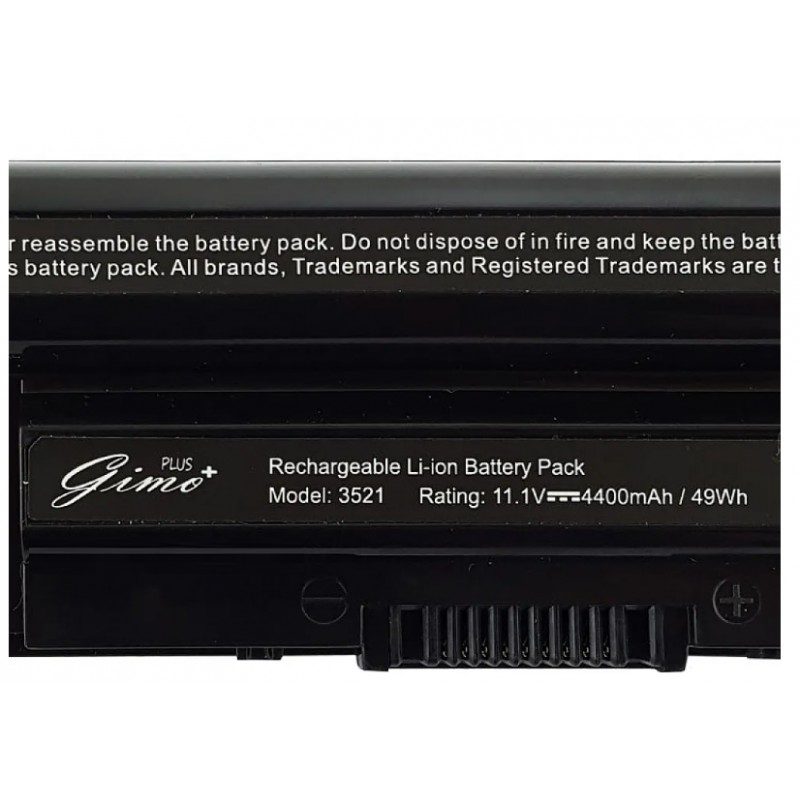 باتری لپ تاپ دل Inspiron 3521-5521-5537_6Cell Gimo Plus مشکی-4400 میلی آمپر ساعت