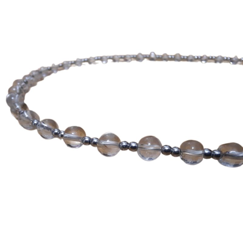 گردنبند سنگ طبیعی کوآرتز و حدید