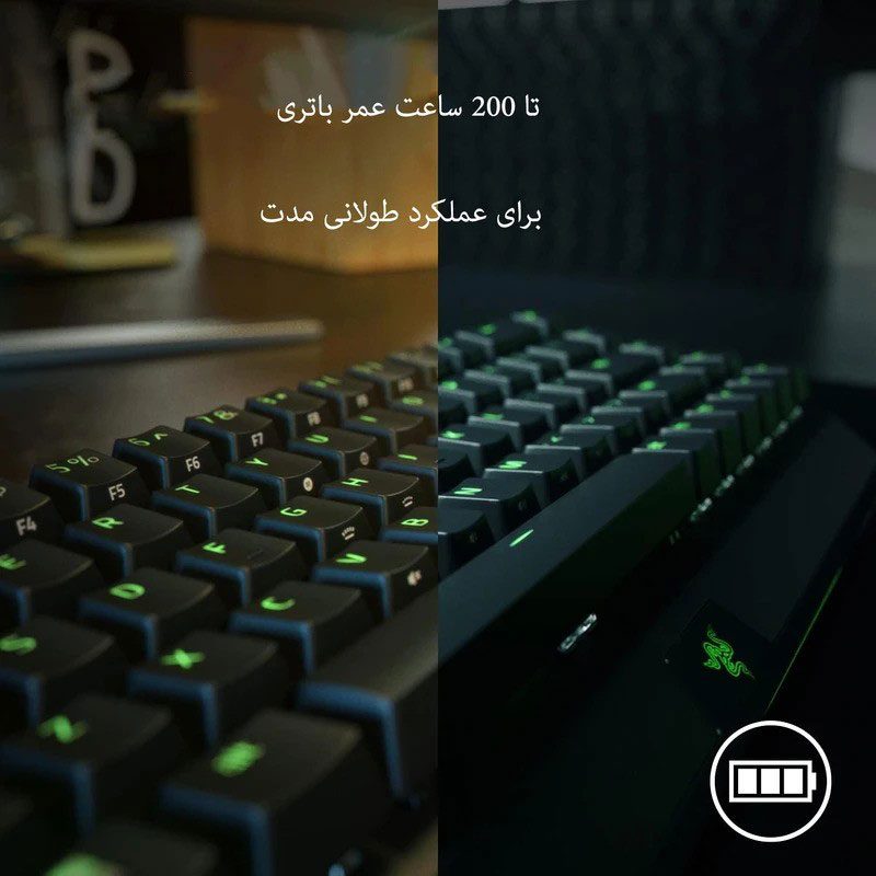 کیبورد مخصوص بازی ریزر مدل Razer BlackWidow V3 Mini HyperSpeed