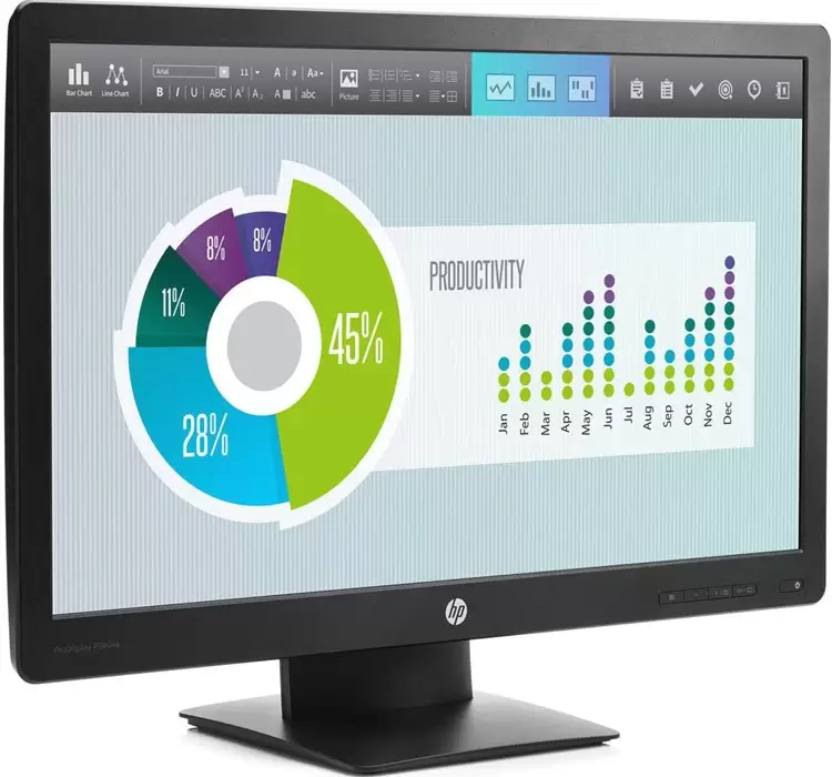 HP ProDisplay P240va مانیتور - مانیتور 24 اینچی اچ‌پی مدل HP 24 P240Va، رزولوشن Full HD و نور پس‌زمینه LED، با نسبت تصویر 16:9 -monitor