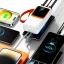 پاوربانک پی زد ایکس مدل V28 Fast Charge 22.5W Cabled ظرفیت 30000 میلی آمپر ساعت