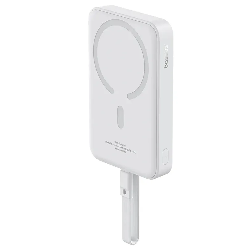 پاوربانک بی‌سیم 30 وات باسئوس مدل Magnetic Mini ظرفیت 10000 میلی آمپر ساعت