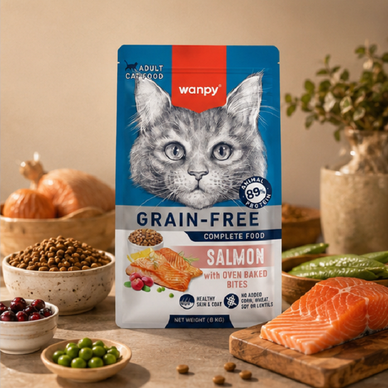 غذای خشک گربه ونپی با طعم سالمون 8 کیلوگرم Wanpy Adult Cat Dry food