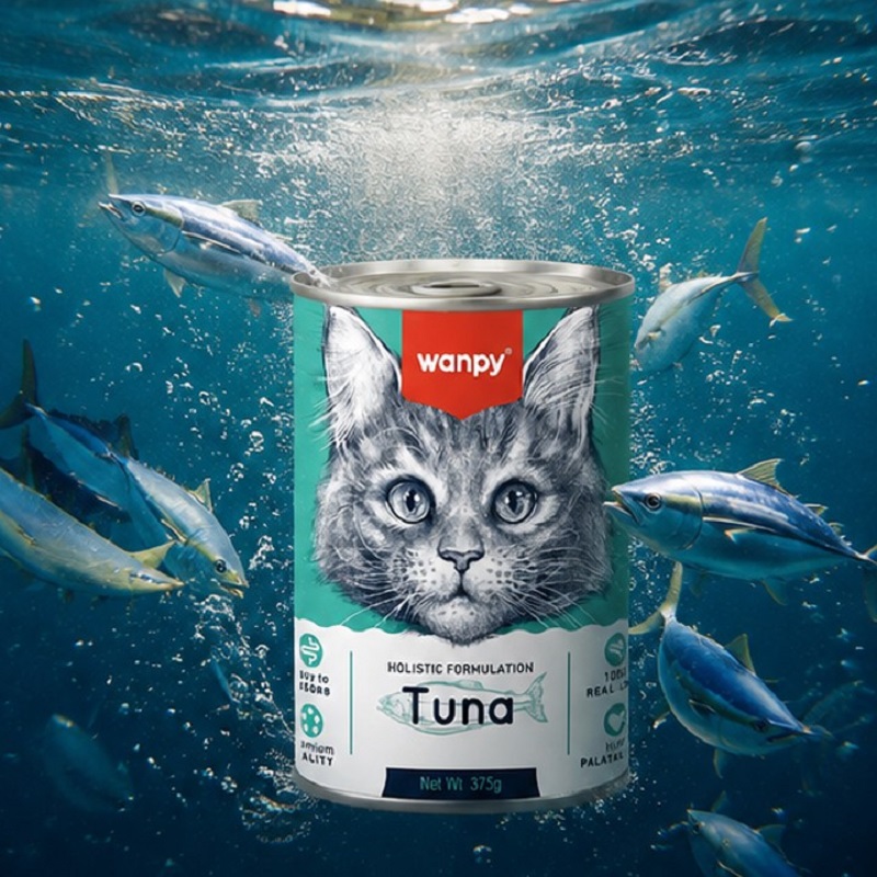 کنسرو گربه با طعم ماهی تن ونپی 375 گرم Wanpy Canned
