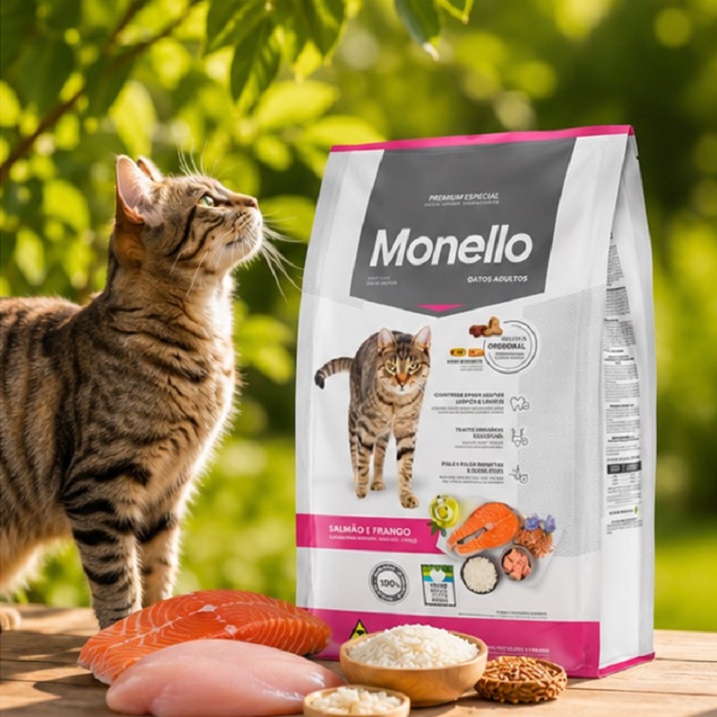 غذای خشک گربه مونلو میکس با طعم مرغ و ماهی سالمون 2 کیلوگرم Monlo Food