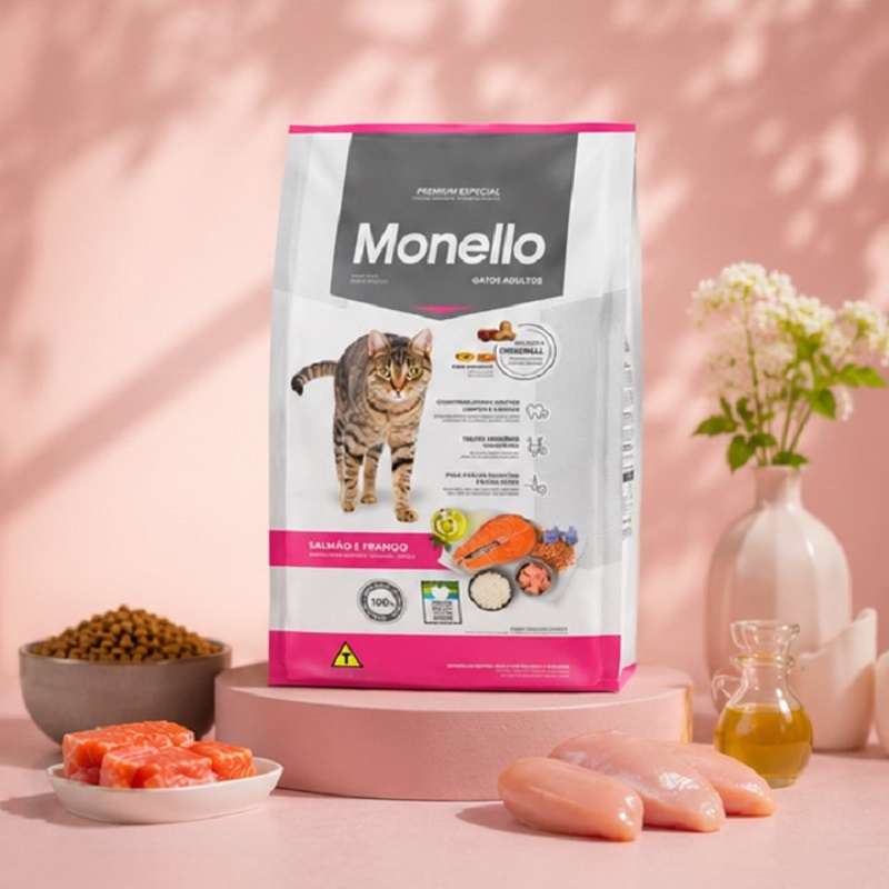غذای خشک گربه مونلو میکس با طعم مرغ و ماهی سالمون 2 کیلوگرم Monlo Food