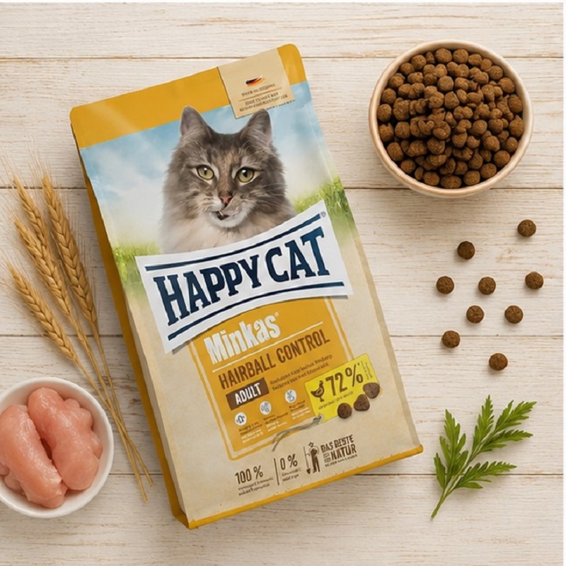 غذای خشک گربه هپی کت مینکاس هربال کنترل 10 کیلوگرم Happy Cat Food