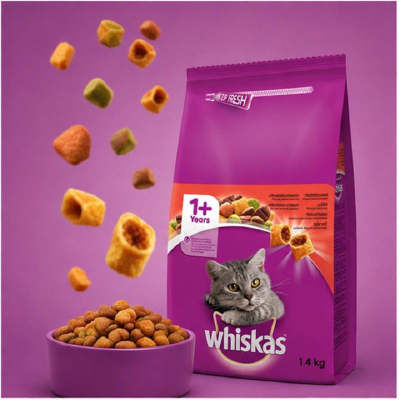 غذای خشک گربه ویسکاس با طعم گوشت 1.4 کیلوگرم Whiskas Food