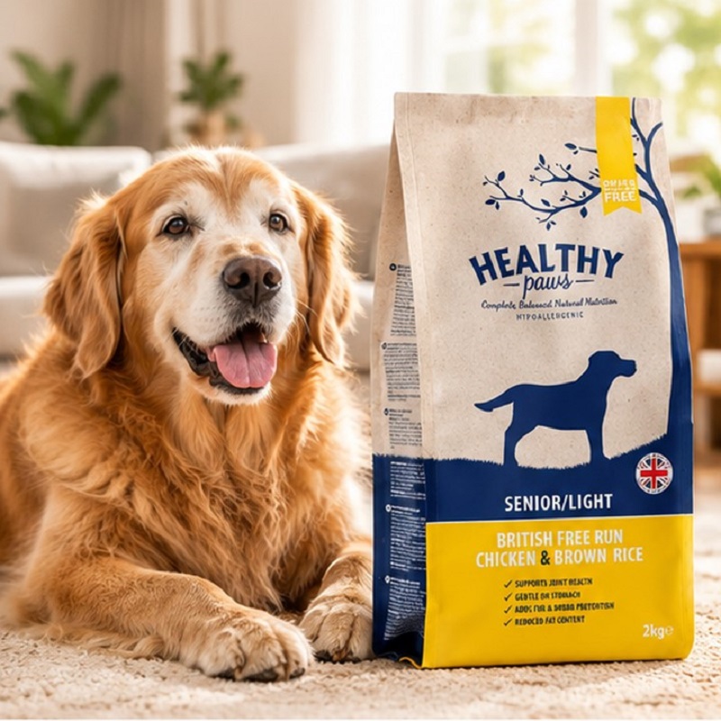 غذای خشک سگ مسن با طعم مرغ و برنج قهوه‌ ای هلثی پاز 2 کیلوگرم Healthy Paws Food