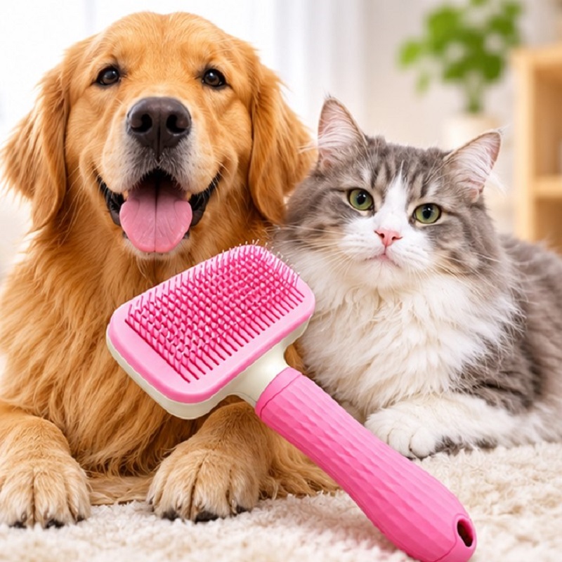 برس مو سگ و گربه با دکمه تخلیه وارداتی Hair Brush