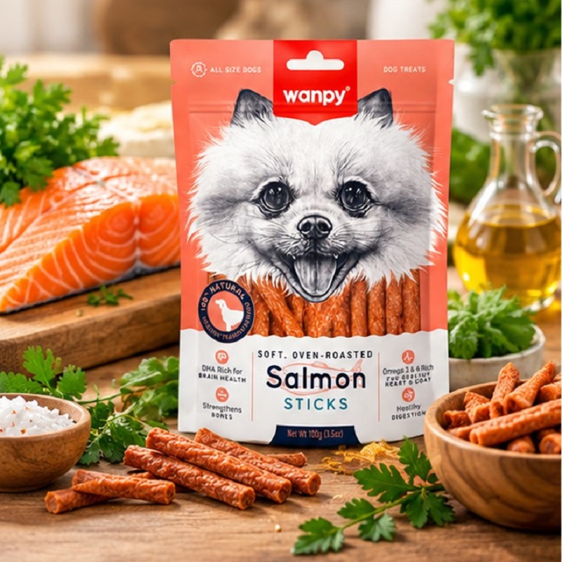 تشویقی سگ ونپی مدادی با طعم ماهی 100 گرم Wanpy Snack