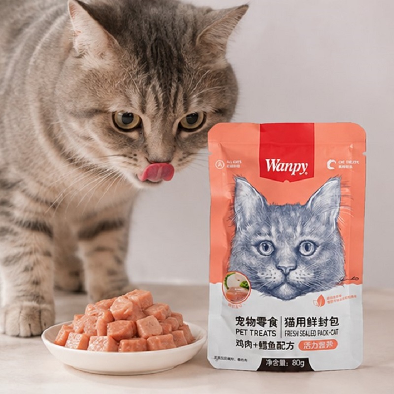 پوچ گربه ونپی با طعم مرغ و ماهی تن 80 گرم Wanpy Pouch