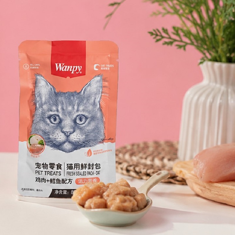 پوچ گربه ونپی با طعم مرغ و ماهی تن 80 گرم Wanpy Pouch