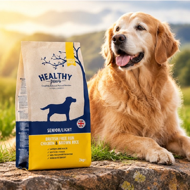 غذای خشک سگ مسن با طعم مرغ و برنج قهوه‌ ای هلثی پاز 2 کیلوگرم Healthy Paws Food