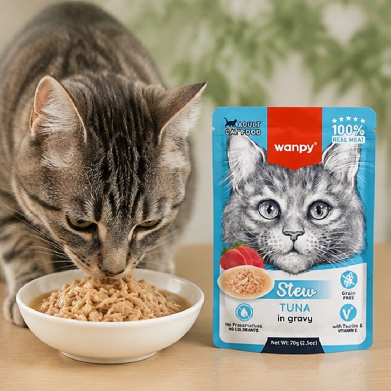 پوچ گربه بالغ با طعم ماهی تن ونپی 70 گرم Wanpy Pouch