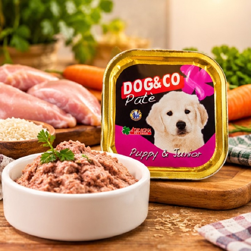 کنسرو سگ با طعم مرغ و گوشت گوساله داگ اند کو ۱۵۰ گرم Dog & Co Food