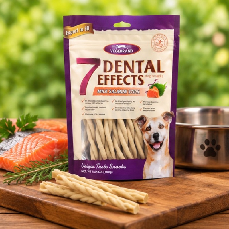 تشویقی دنتال سگ طعم ماهی سالمون سفید 160 گرم Dental Snack