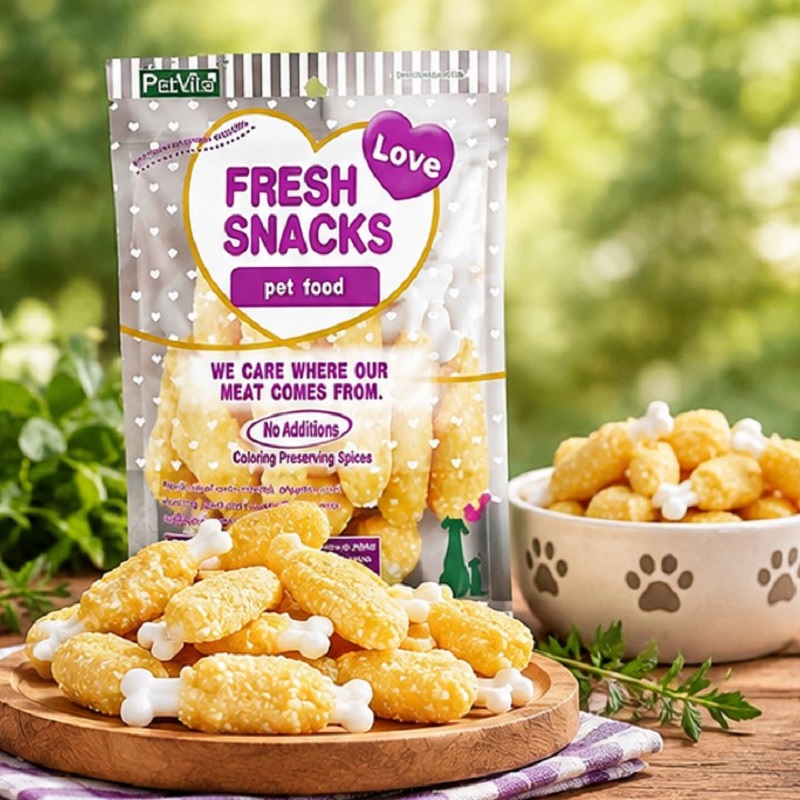 تشویقی سگ استخوانی با دورپیچ مرغ پت ویتا 160 گرم Petvita Snack