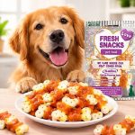 تشویقی سگ مدل بیسکوییتی با دورپیچ مرغ پت ویتا 160 گرم Petvita Snack