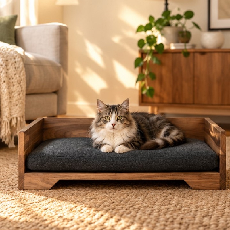مبل و تخت چوبی لوکس بادی برای گربه و سگ کوچک Sofa and Bed Buddy