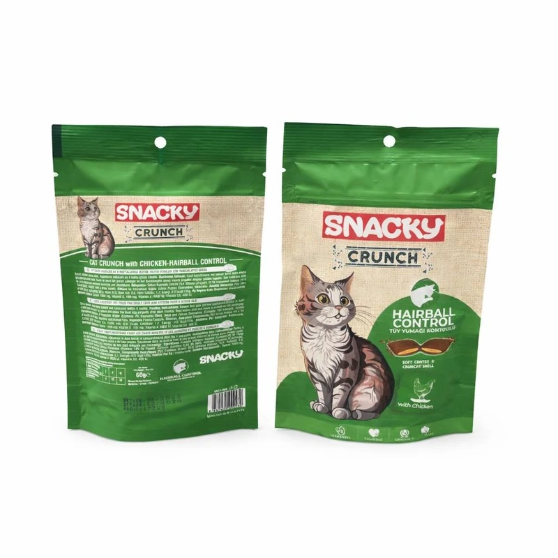 تشویقی گربه اسنکی کرانچ مدل Snacky Crunch Hairball Control طعم مرغ وزن 60 گرم